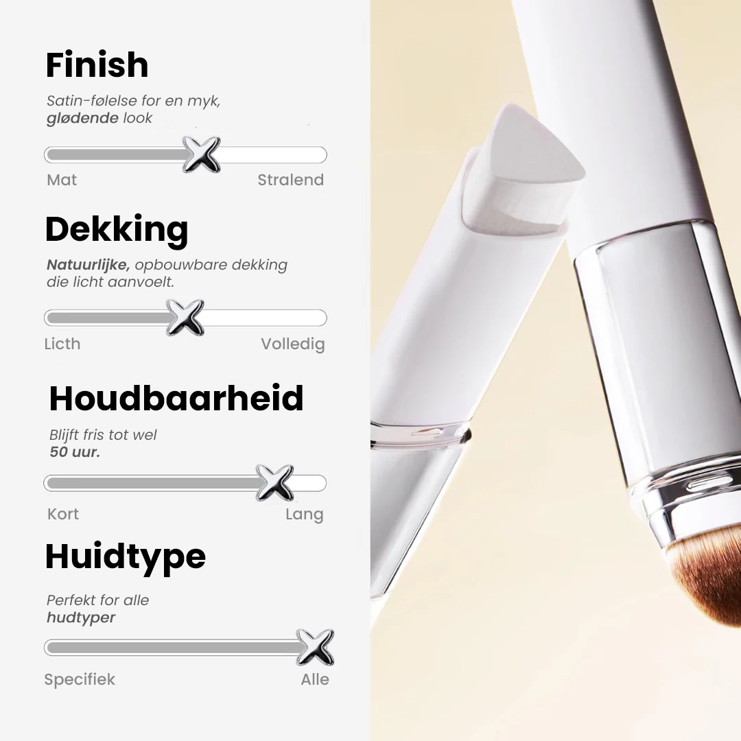 2-i-1 foundation med integrert børste