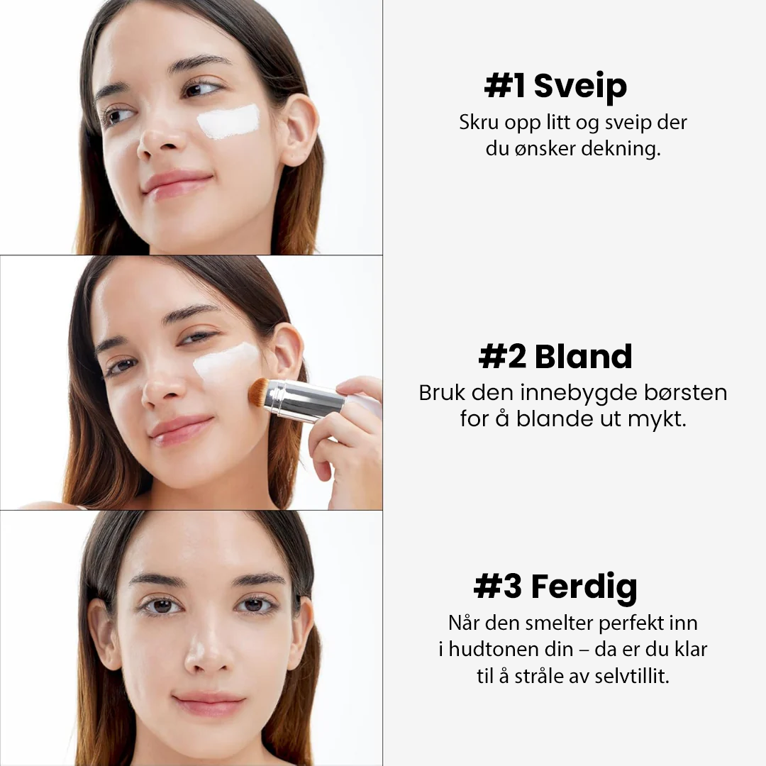 2-i-1 foundation med integrert børste